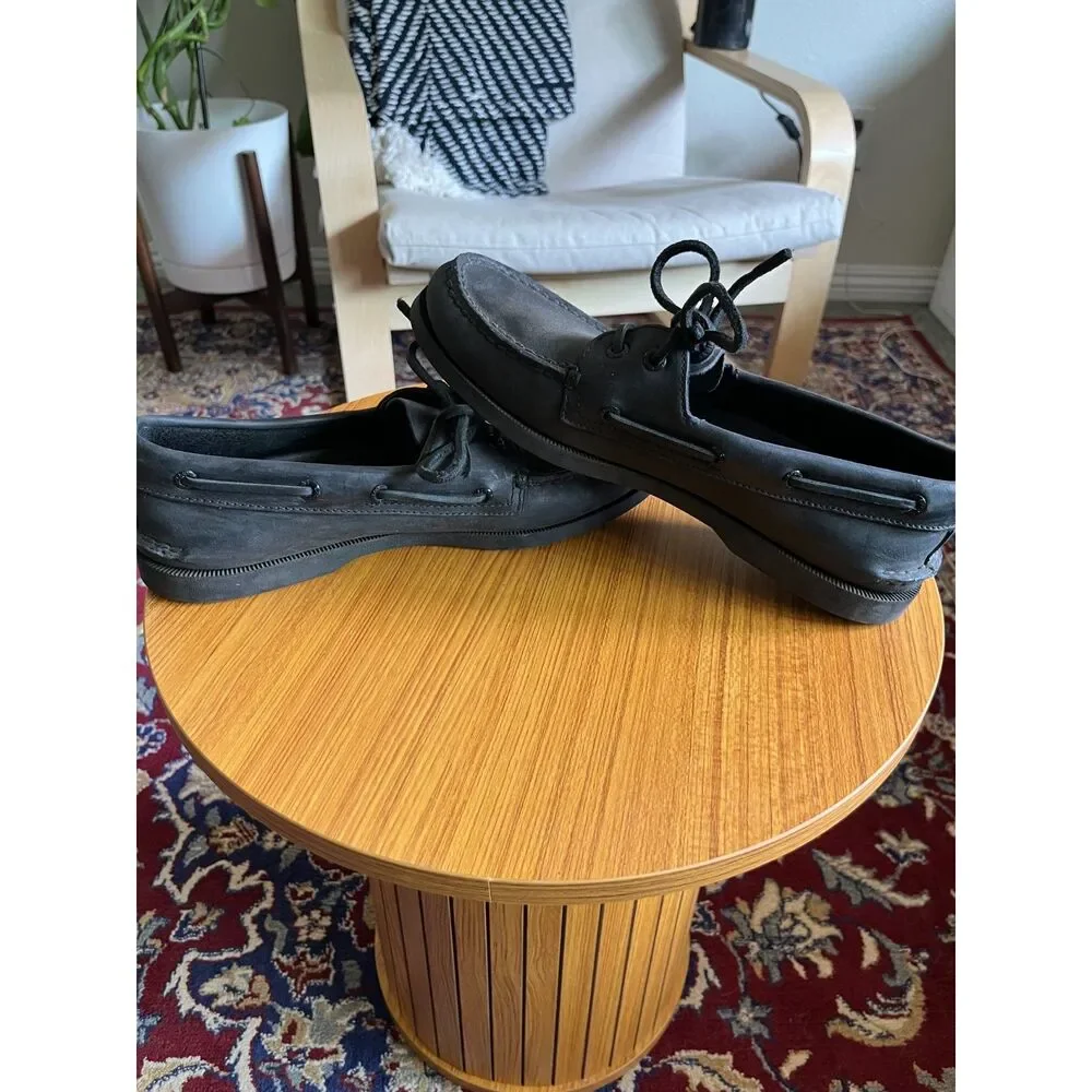 Sperry Topsider in Black Leather